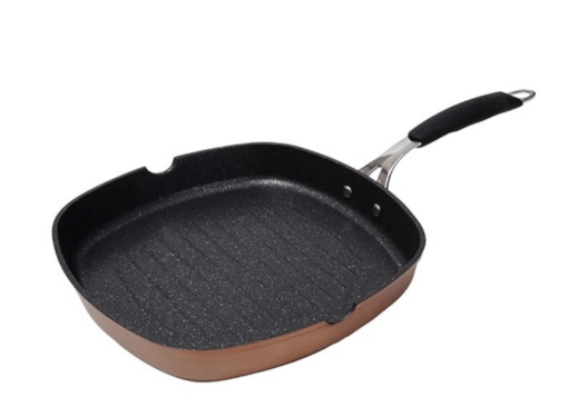 BERGNER Infinity Chefs Forged Aluminium Non-Stick Grill Pan (28cm, Induction Base, Copper)